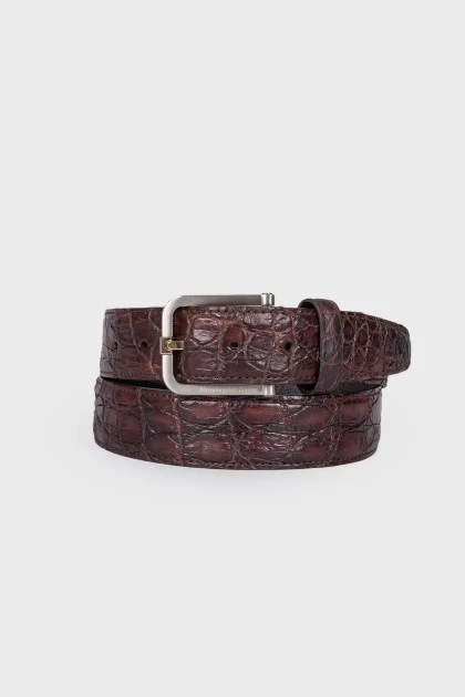Men's textured leather belt