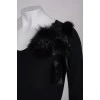 Black sweater with side bow