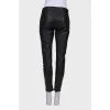 Leather trousers with zip pockets