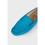 Light blue suede loafers