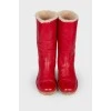 Red padded boots