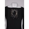 Sweater with rhinestone embroidery