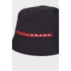 Hat with rubber logo