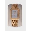 Vintage White 18K Yellow Gold Diamond Gondolo Women's Wristwatch