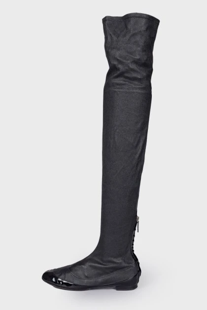 Over the knee boots with low heels