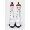 White heeled boots