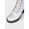 White heeled boots