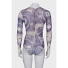 Printed translucent bodysuit