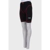 Sports cycling shorts with a tag