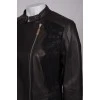 Leather jacket with lace