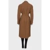 Double-breasted trench coat ocher