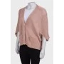 Knitted cardigan with batwing sleeve