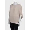 Silk blouse with batwing sleeve