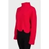 Red sweater with dropped sleeves