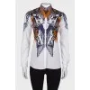White blouse with print