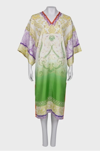 Silk dress with side slits