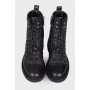 Rockstud Spike Leather Boots