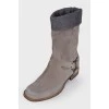 Suede gray boots
