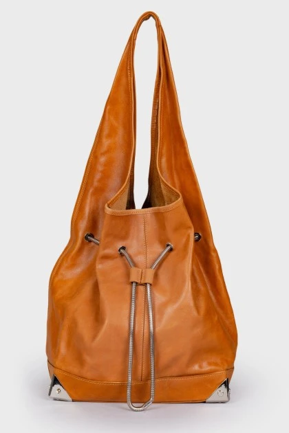 Drawstring leather bag