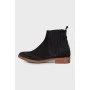 Suede black ankle boots