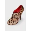 Leopard pony ankle boots
