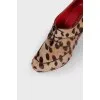 Leopard pony ankle boots