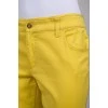 Yellow jeans with side zipper