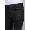 Leather trousers with zipper at the bottom