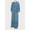Silk blue maxi dress