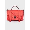 Red satchel bag