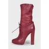 Burgundy leather boots