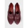 Burgundy heeled ankle boots