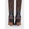 Textile over the knee boots in print