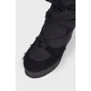 Lace-up textile ankle boots