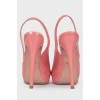 Pink patent leather sandals