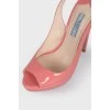 Pink patent leather sandals
