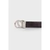 Leather belt with silver hardware