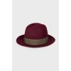 Wool burgundy hat