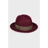 Wool burgundy hat