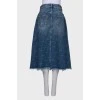 Printed denim skirt with tag