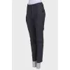 Pleated gray wool trousers