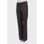 Wool gray straight fit trousers