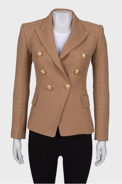 Beige double-breasted jacket