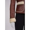 Sheepskin coat with embroidery on the back