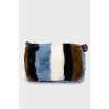 Fur bag with a wide strap