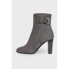 Gray Suede Ankle Boots