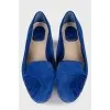 Blue ballerinas with rose