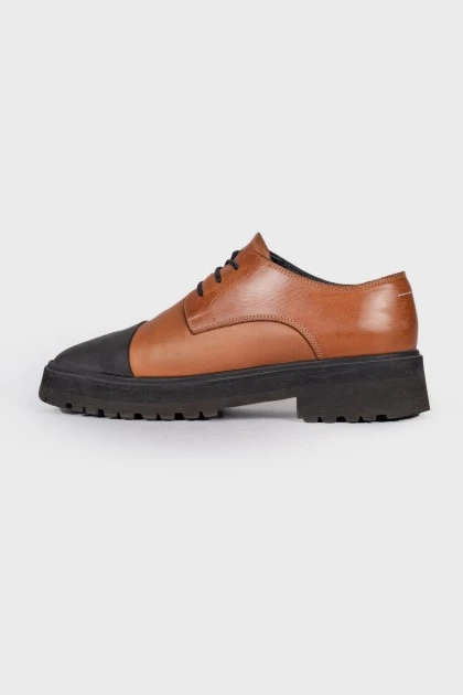 Two tone leather derbies