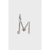 Metal pendant "M" with tag