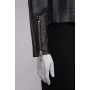 Leather jacket with zipper cuffs